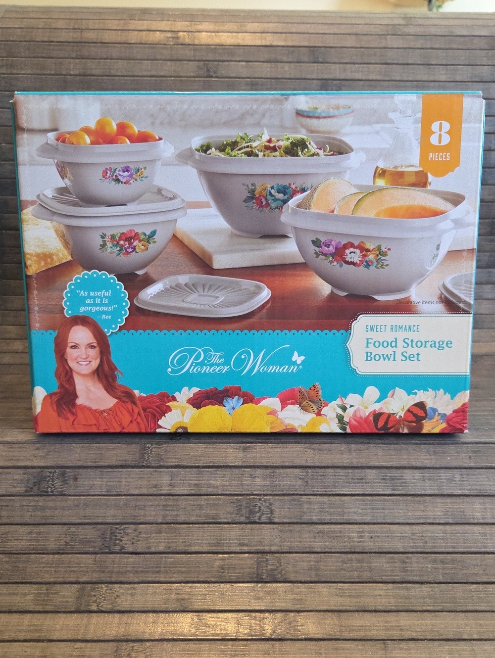 The Pioneer Woman Sweet Romance Gray Floral 8-Piece Food Storage Bowl Set